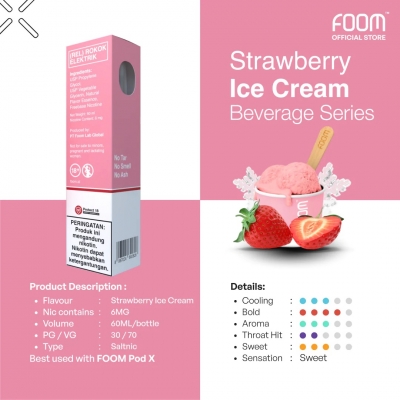 FOOM STRAWBERRY ICE CREAM Freebase 60ML (Ready Stock)